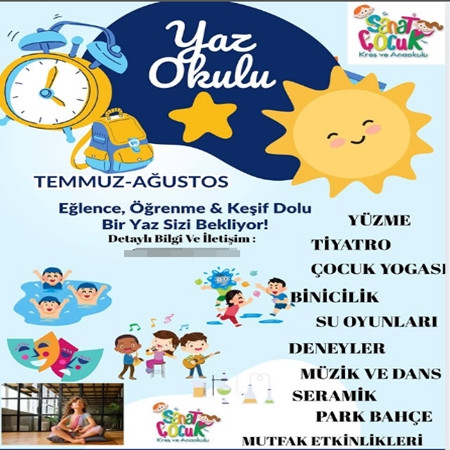 Özel Sanat Çocuk Anaokulu Yaz Okulu Kayıtlarımız Başladı!