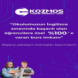 Özel Kozmos Anadolu Lisesi’nde İngilizce Başarısına Ödül Gibi Burs!
