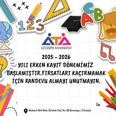 2025-2026 Eğitim Öğretim Yılı Erken Kayıt Avantajlı Fiyatları Kaçırmayın 🎉