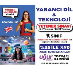 Yabancı Dil ve Teknoloji Sınıfı İçin %90'a Varan Burs İmkanı