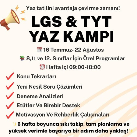 LGS&TYT YAZ KAMPI BAŞLADI!