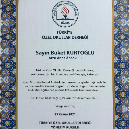 Türkiye Özel Okullar Derneği Üyesiyiz!