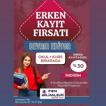 9. SINIFA BAŞLAYACAK OLANLARA ÖZEL İNDİRİM!