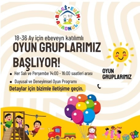 18-36 Ay Arası Miniklerimiz İçin Oyun Gruplarımız Başlıyor!