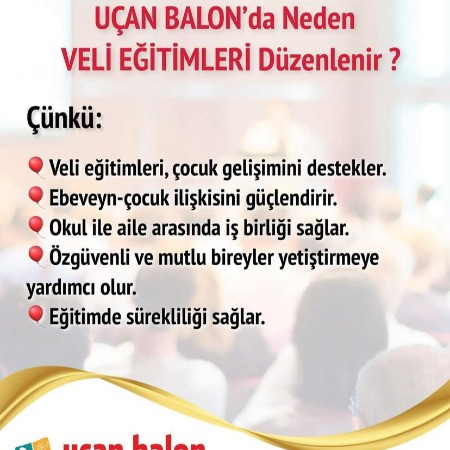 Uçan Balon Anaokulunda Aylık Veli Eğitimleri Düzenlenir.