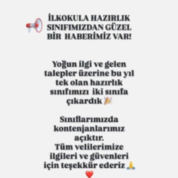 🎉 Okul öncesi sınıfımıza özel %20 indirim fırsatımız başladı!