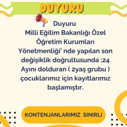 2 Yaş Sınıfı Kayıtlarımız Başladı!