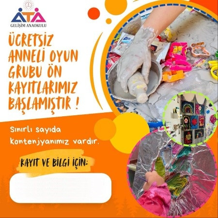 Ücretsiz Anneli Oyun Grubu Ön Kayıtlarımız Başlamıştır 📯