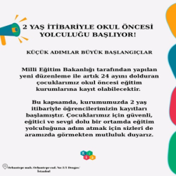 2 Yaş İtibariyle Okul Öncesi Yolculuğu Başlıyor!