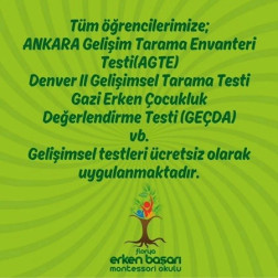 Florya Erken Başarı Montessori Okulu'nda Gelişimsel Testler Ücretsiz!