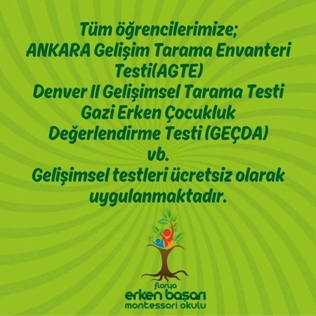 Florya Erken Başarı Montessori Okulu'nda Gelişimsel Testler Ücretsiz!