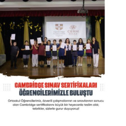 📌 Cambridge Sınav Sertifikaları Öğrencilerimizle Buluştu!