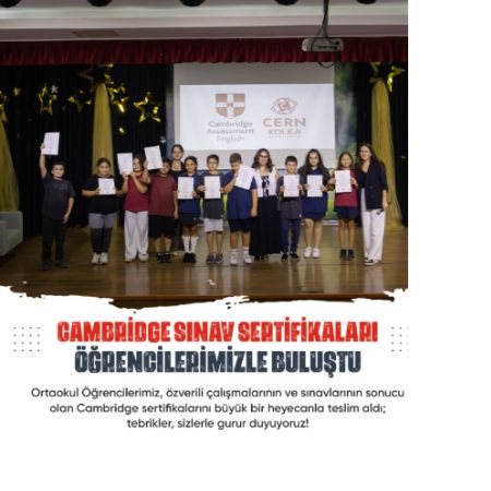 📌 Cambridge Sınav Sertifikaları Öğrencilerimizle Buluştu!