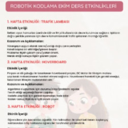 ROBOTİK KODLAMA EKİM AYI BÜLTENİ