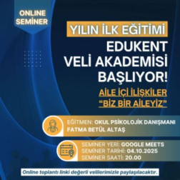 EDUKENT VELİ AKADEMİSİ BAŞLIYOR!!!