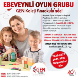 Ebeveynli Oyun Grubu GEN Koleji Anaokulu'nda Başlıyor!