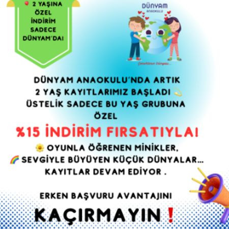 🌈 2 YAŞA ÖZEL FIRSAT !
