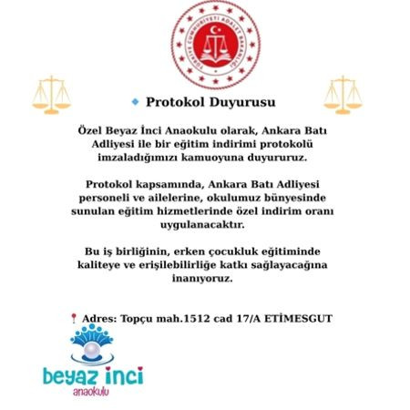 Ankara Batı Adliyesi Personeline Özel Eğitim İndirimi Protokolü!