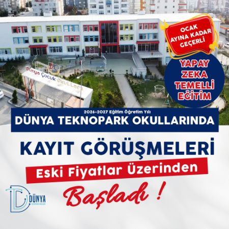 📌 DÜNYA TEKNOPARK OKULLARINDA 2026–2027 KAYIT GÖRÜŞMELERİ BAŞLADI!