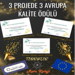 Rota Koleji’ne 3 Projede 3 Avrupa Kalite Ödülü!