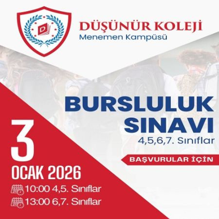 Özel Menemen Düşünür Koleji Bursluluk Sınavı