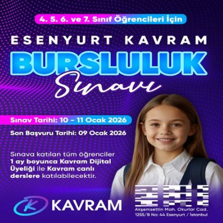 Özel Esenyurt Kavram Koleji Bursluluk Sınavı Başvuruları Başladı!