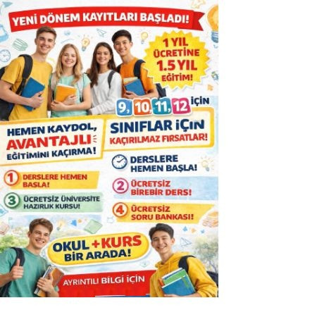 OKUL + KURS BİRARADA (2026-2027 Eğitim Öğretim Yılı avantajlı Kayıtlarımız başladı.)