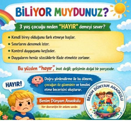 3 Yaş Çocuğu Neden “Hayır” Demeyi Sever?