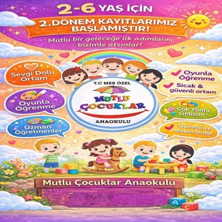 2–6 Yaş İçin 2. Dönem Kayıtlarımız Açıldı 📣