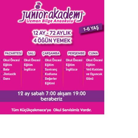 Junior Akademi’de Haftalık Eğitim ve Gelişim Programı