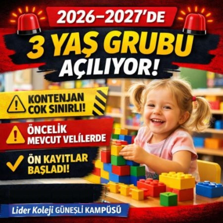 3 yaş grubu sınıfımız açılmıştır.