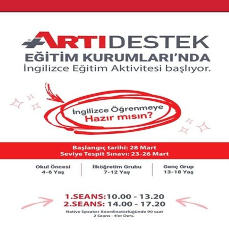 Artı Destek Eğitim Kurumları’nda İngilizce Serüveni Başlıyor: Çocuğunuz Geleceğin Dilini Uzmanlarla Öğrensin!