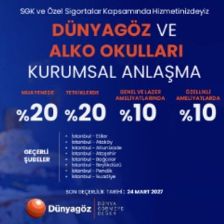 DÜNYAGÖZ HASTANESİ'NDEN KURUMUMUZA ÖZEL AYRICALIKLI İNDİRİM