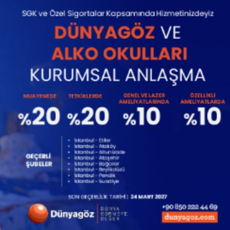 DÜNYAGÖZ HASTANESİ'NDEN KURUMUMUZA ÖZEL AYRICALIKLI İNDİRİM