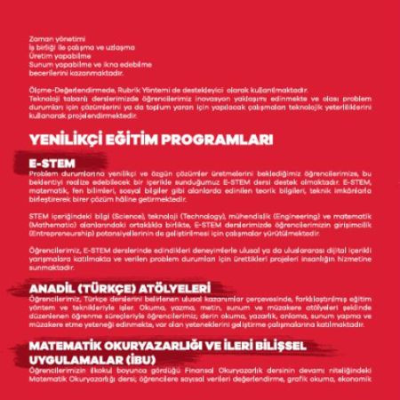 Geleceğin Becerileriyle Donatan Yenilikçi Eğitim Programlarımız