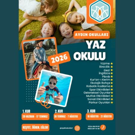 AYDIN OKULLARINDA İLKOKUL VE ANAOKUL İÇİN YAZ OKULU BAŞLIYOR !