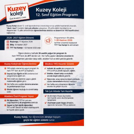 2026-2027 EĞİTİM YILI 12. SINIF PROGRAMI