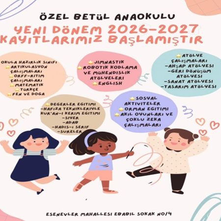 2026-2027 Kayıtlarımız Başladı: Özel Betül Anaokulu’nda Gelecek Şimdiden Şekilleniyor!