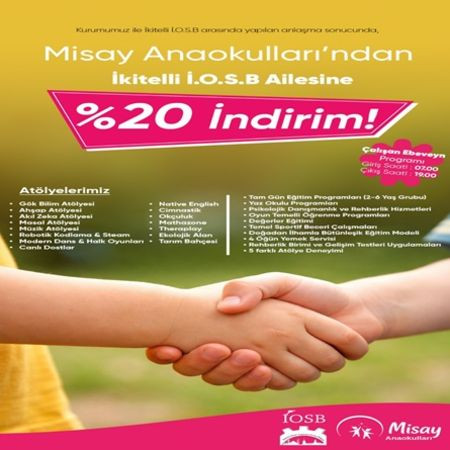İkitelli İ.O.S.B. Ailesine Özel: Misay Anaokulları’nda %20 İndirim Fırsatı!