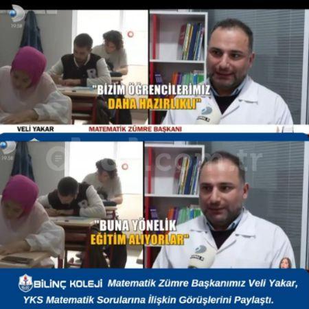 Matematik Zümre Başkanımız YKS Sorularını Değerlendirdiği Yayında Yer Aldı