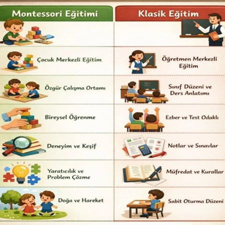 Eğitimde Yaklaşım Farkları: Montessori ve Geleneksel Eğitimin Karşılaştırması