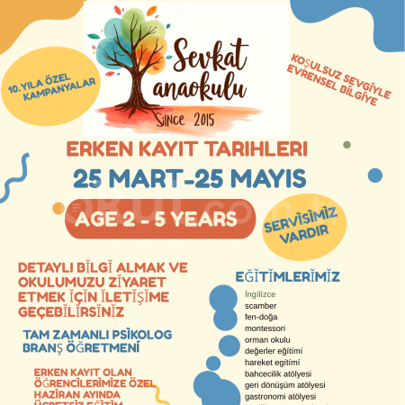 2026-2027 eğitim öğretim yılı erken kayıtları başlamıştır
