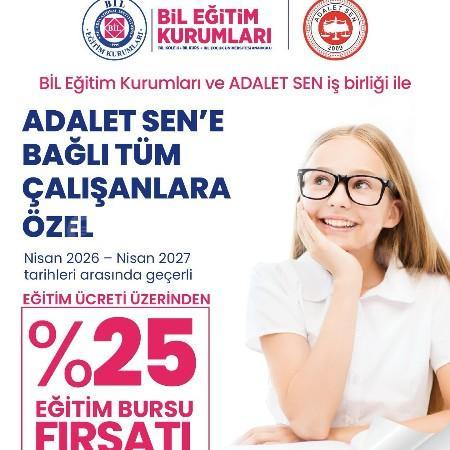 ADALET SEN Çalışanlarına Özel %25 Eğitim Bursu!