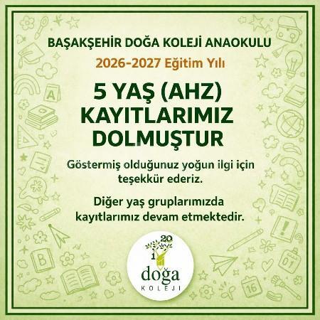 5 Yaş Kayıtlarımız Dolmuştur!