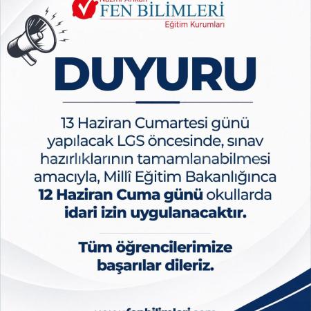 2026 LGS SINAVI ÖNCESİ OKUL TATİLİ