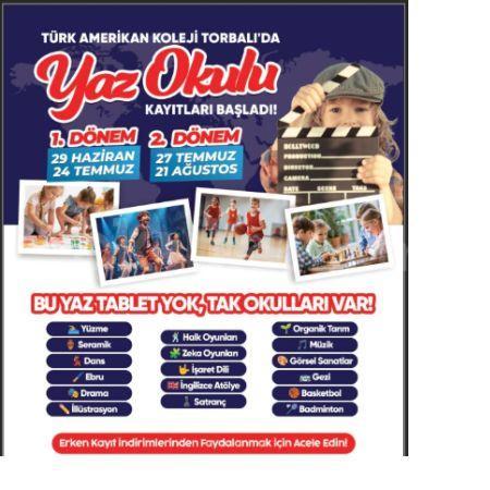  Torbalı Türk Amerikan Koleji'nde Yaz Okulu Başlıyor!
