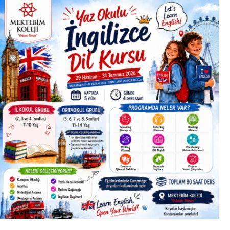 İNGİLİZCE YAZ OKULU DİL KURSU