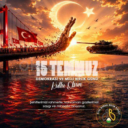 15 TEMMUZ DEMOKRASİ VE MİLLİ BİRLİK GÜNÜ KUTLU OLSUN.
