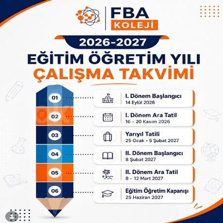 2026-2027 Eğitim Öğretim Yılı çalışma takvimimiz belli oldu! 📚✨