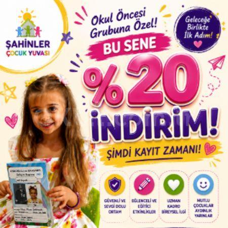 OKUL ÖNCESİ 5 YAŞ GRUBUMUZA ÖZEL &20 İNDİRİM FIRSATINI KAÇIRMAYIN... !!